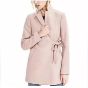 Banana Republic Women's Blush Pink Wrap Coat Nova Fides Wool Size XL